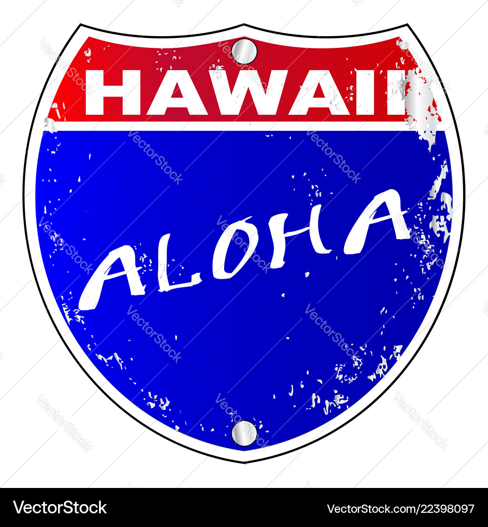 Hawaii interstate sign Royalty Free Vector Image