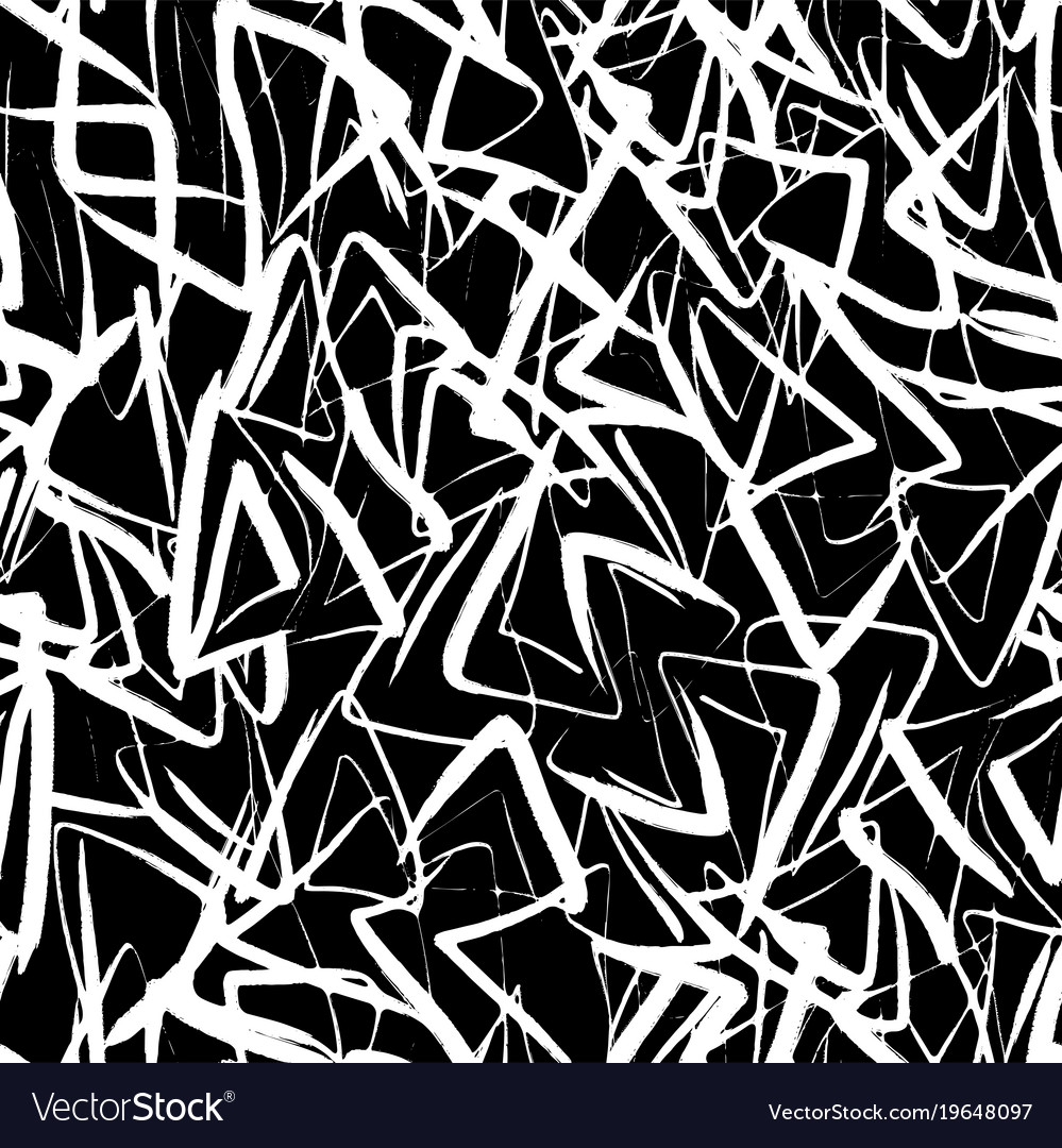 Ink hand drawn abstract triangles seamless pattern