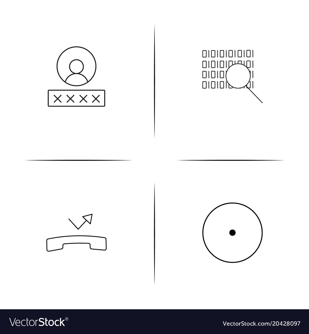 Interface simple linear icon setsimple outline