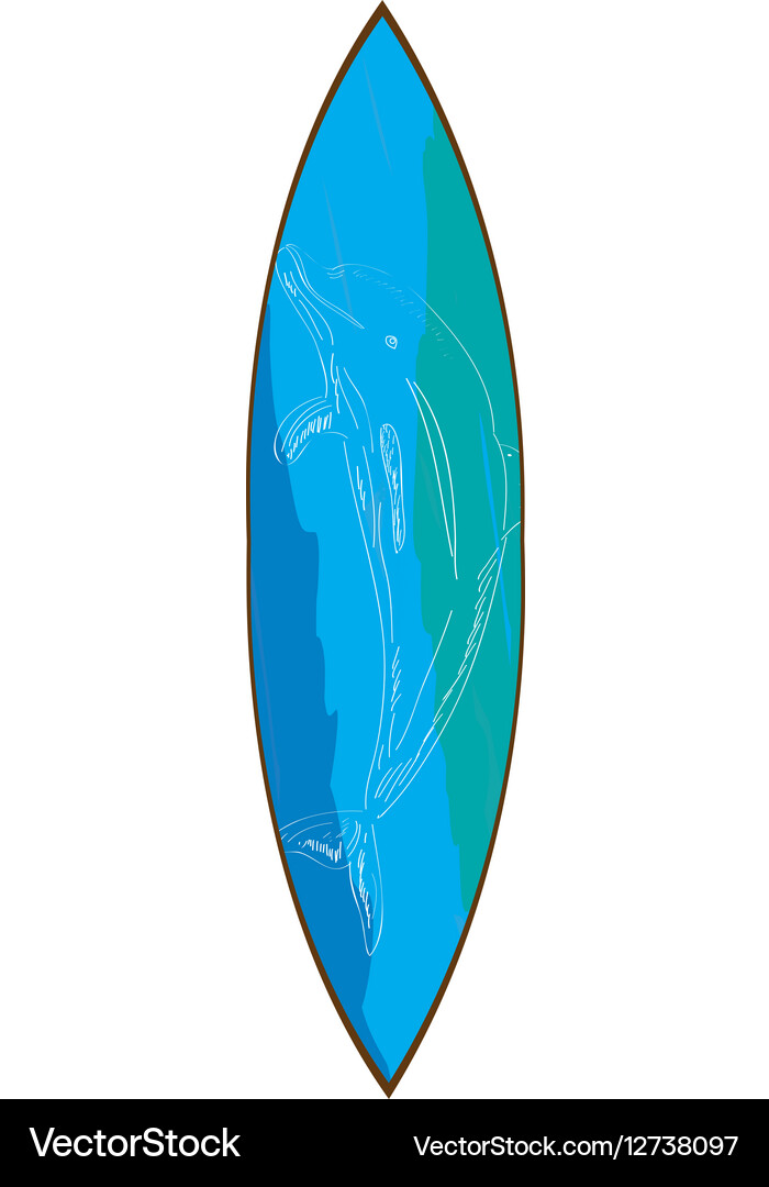 Isolated colored surfboard Royalty Free Vector Image