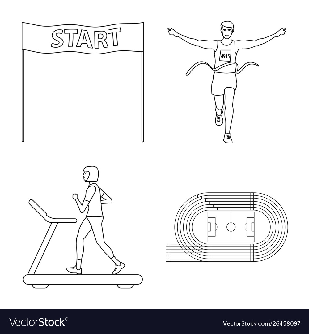 Isolated object exercise and sprinter sign vector image Isolated object exercise and sprinter sign