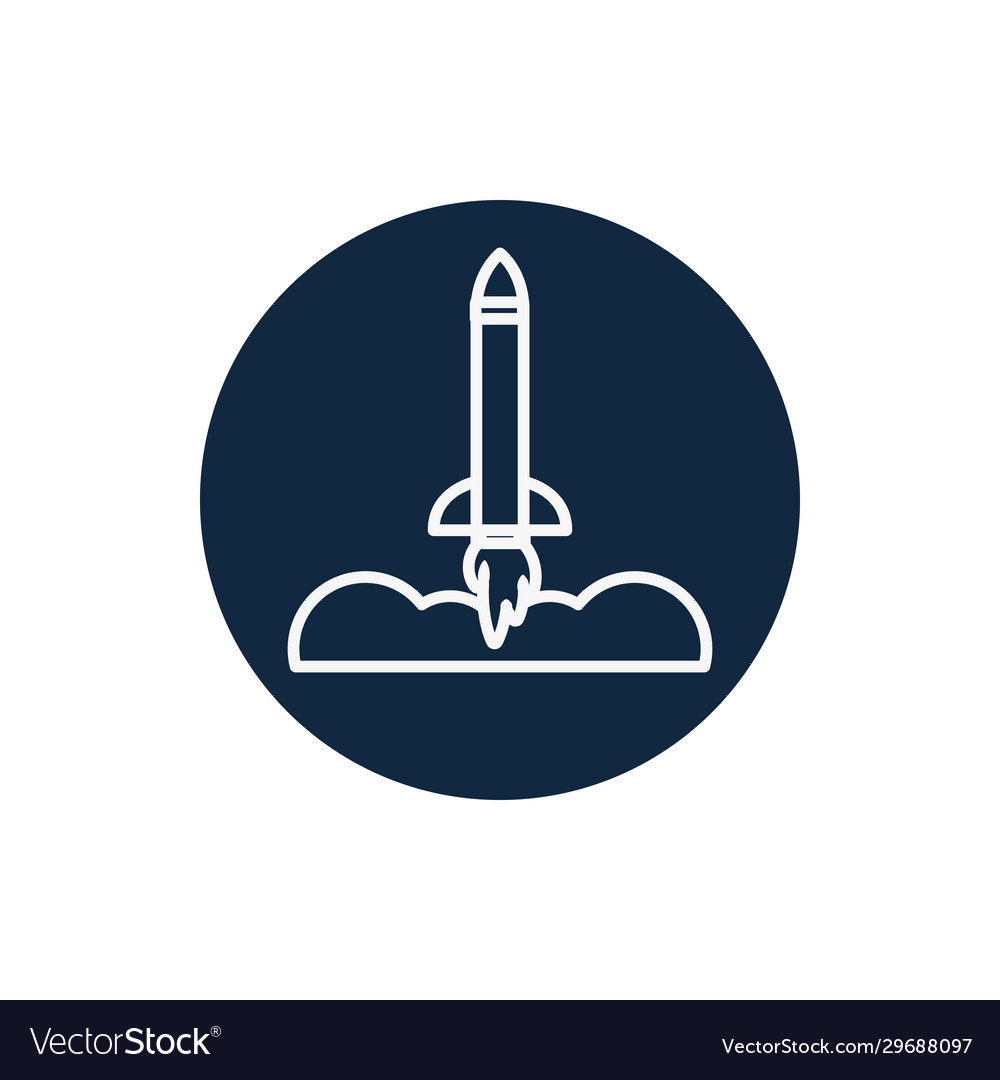 Isolated rocket line block style icon