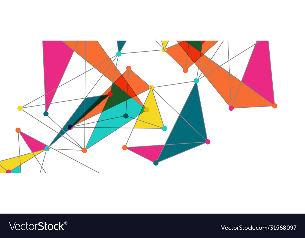 Line points connections triangular technology vector image Line points connections triangular technology