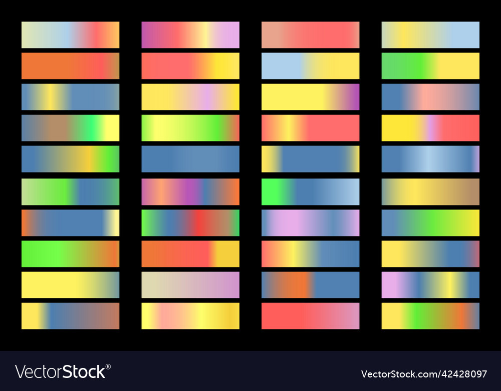 Metallic gradient collection with shiny rainbow