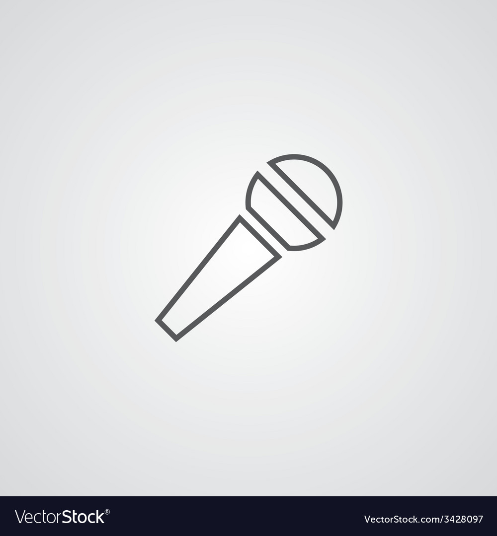 Microphone outline symbol dark on white background