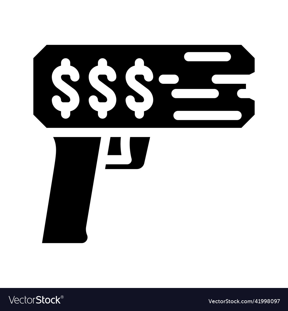 Money gun glyph icon