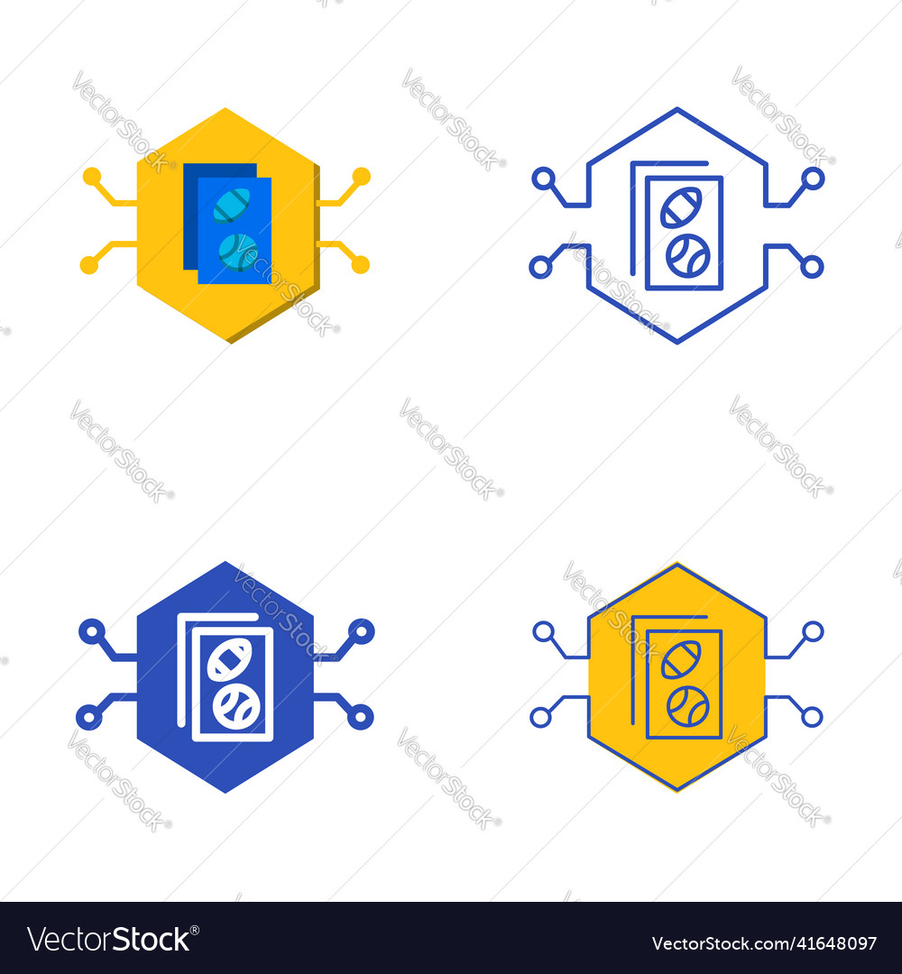 Nft card icon set in flat and line style