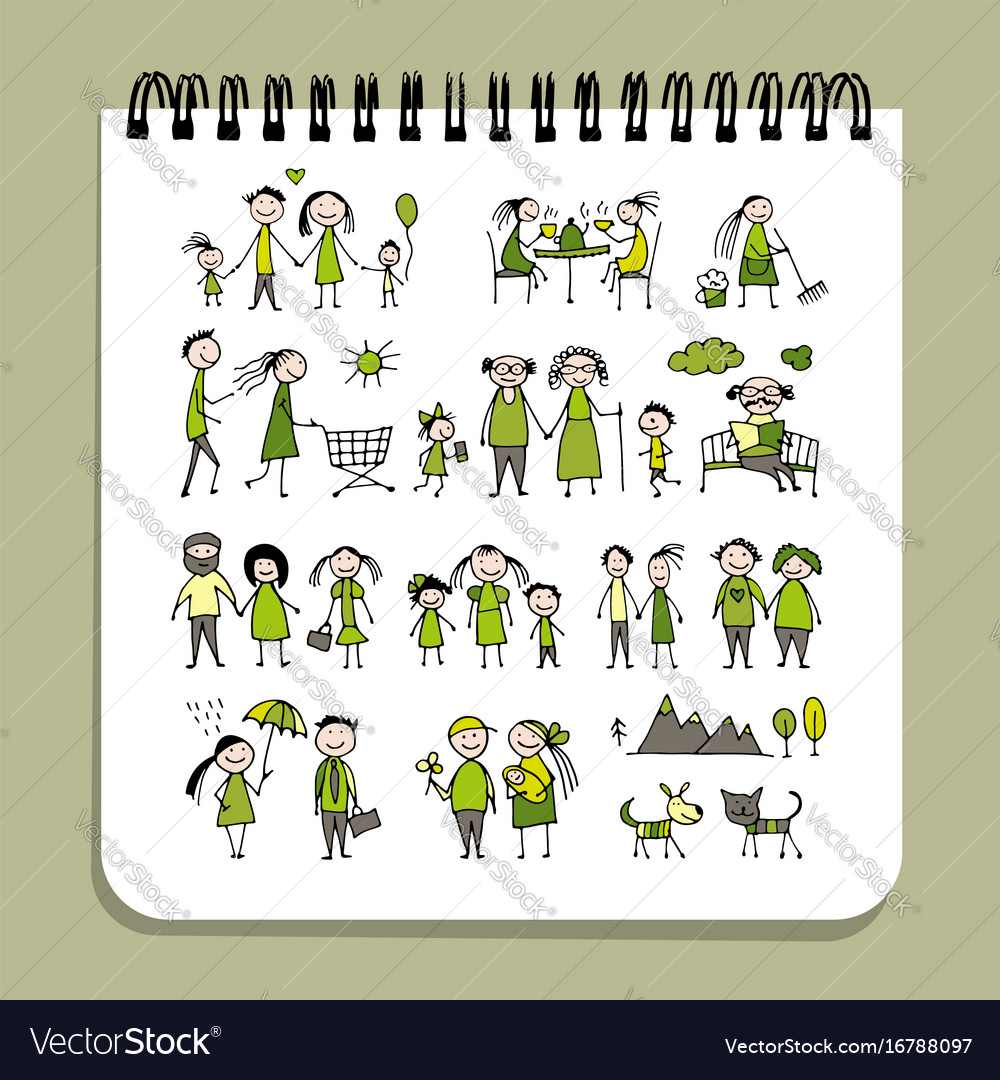 Notebook design people set