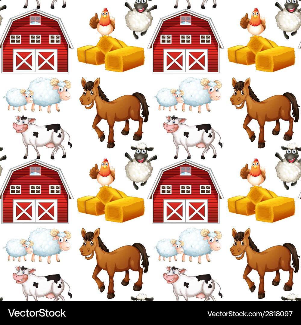 Seamless farm Royalty Free Vector Image - VectorStock
