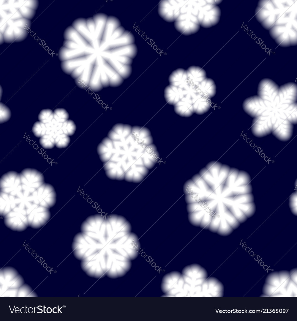 Seamless pattern of big blurry snowflakes