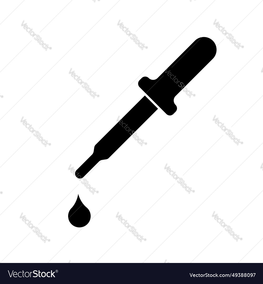 Simple flat pipette icon with drop for web design Vector Image Simple flat pipette icon with drop for web design