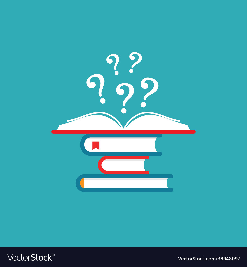 Stack books and open book with red cover Vector Image Stack books and open book with red cover