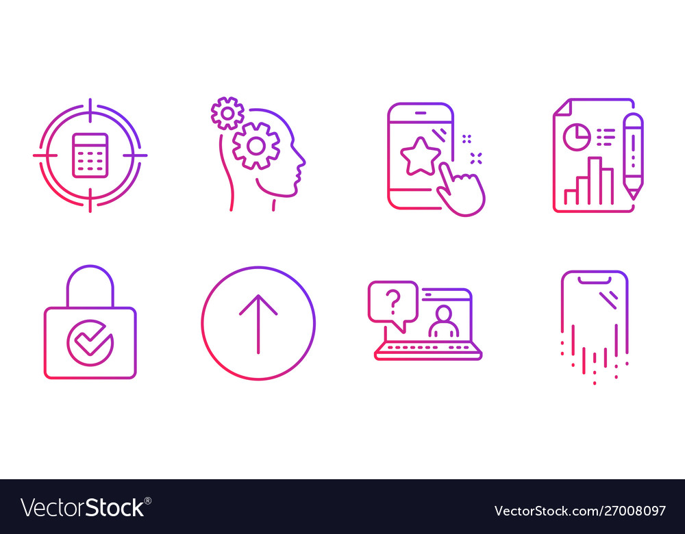 Star rating password encryption and faq icons set vector image Star rating password encryption and faq icons set