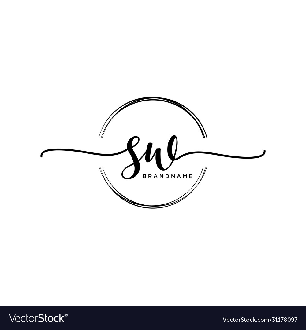 SW Initial Handwriting Logo