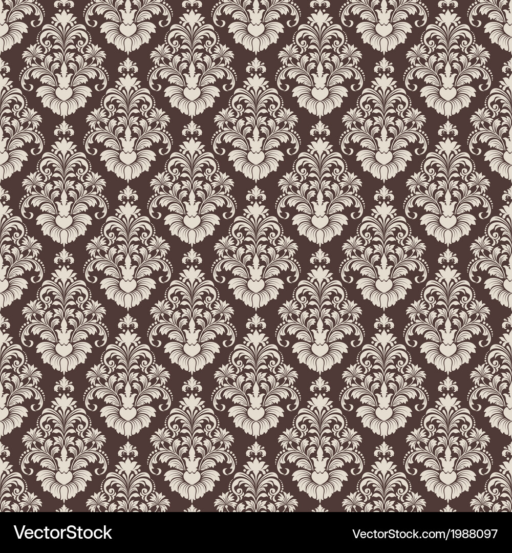 Vintage damask seamless pattern Royalty Free Vector Image