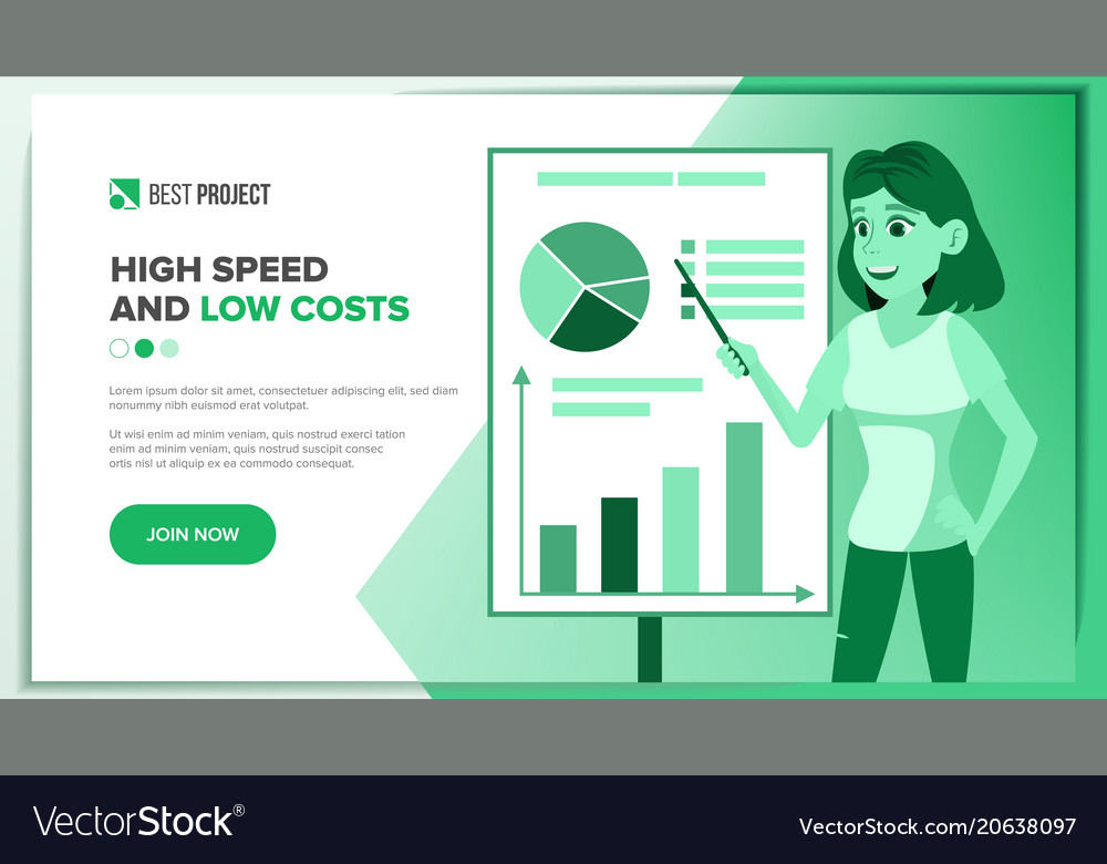 Web page business landing responsive vector image Web page business landing responsive