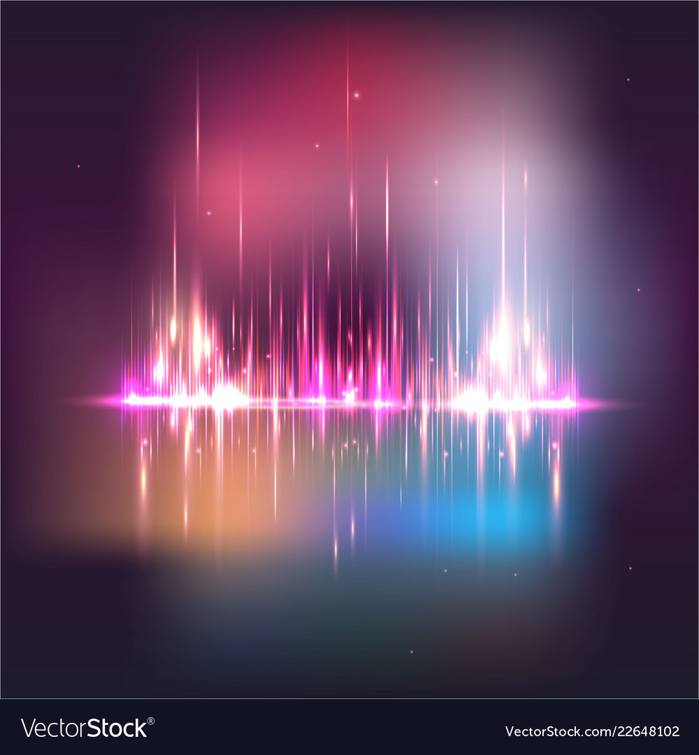 Bluured city siluet abstract sound waves light Vector Image