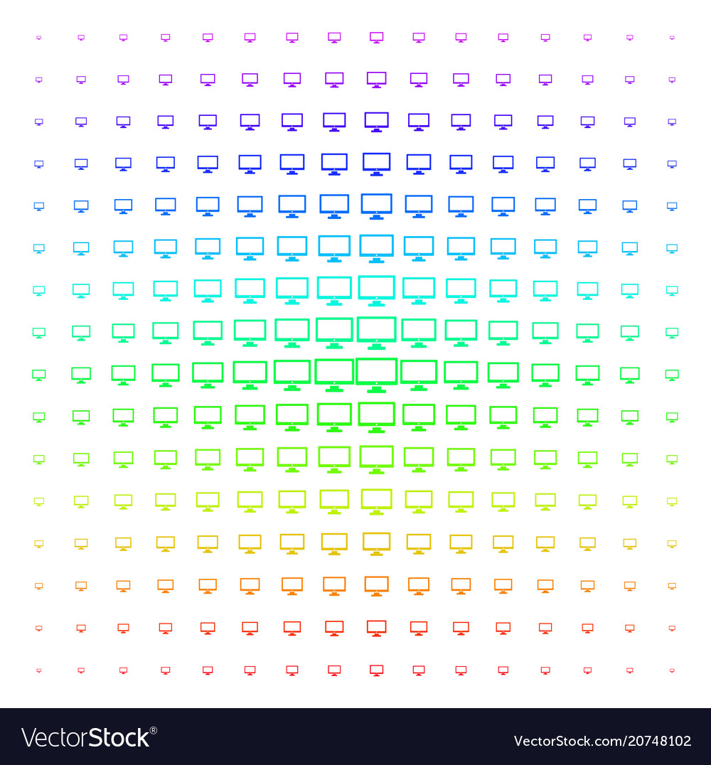 Computer display icon halftone spectrum effect