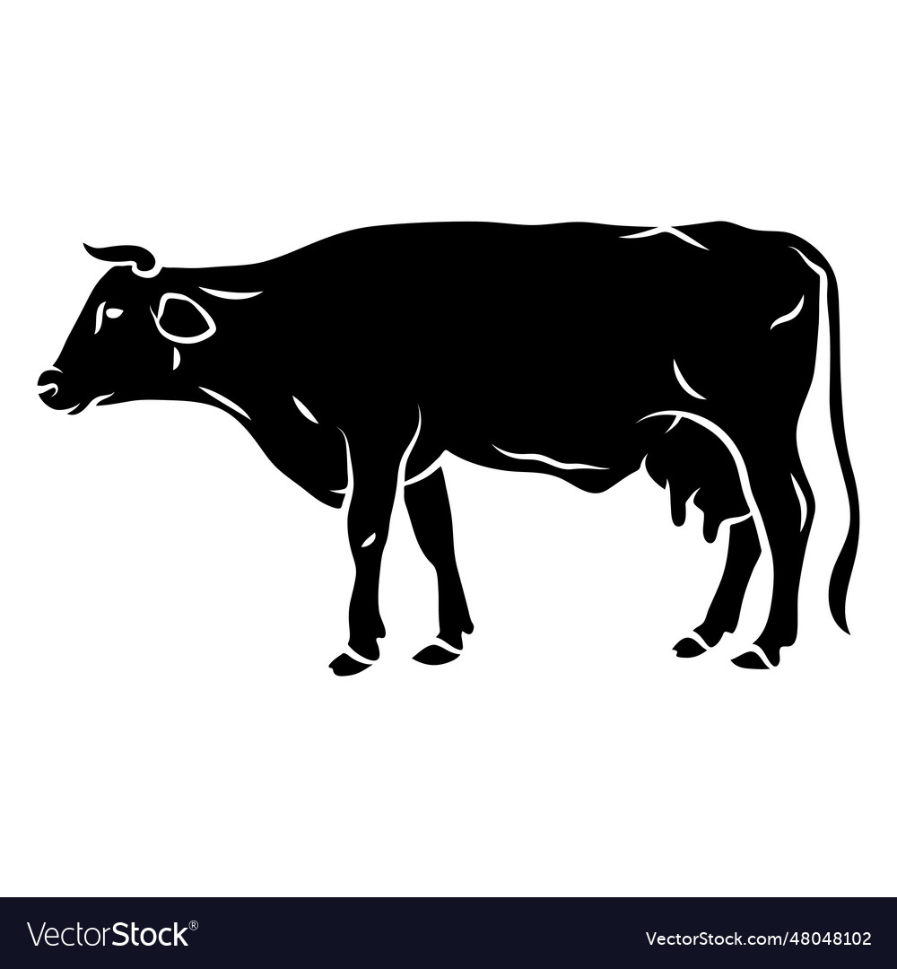 Cows profile cut out Royalty Free Vector Image