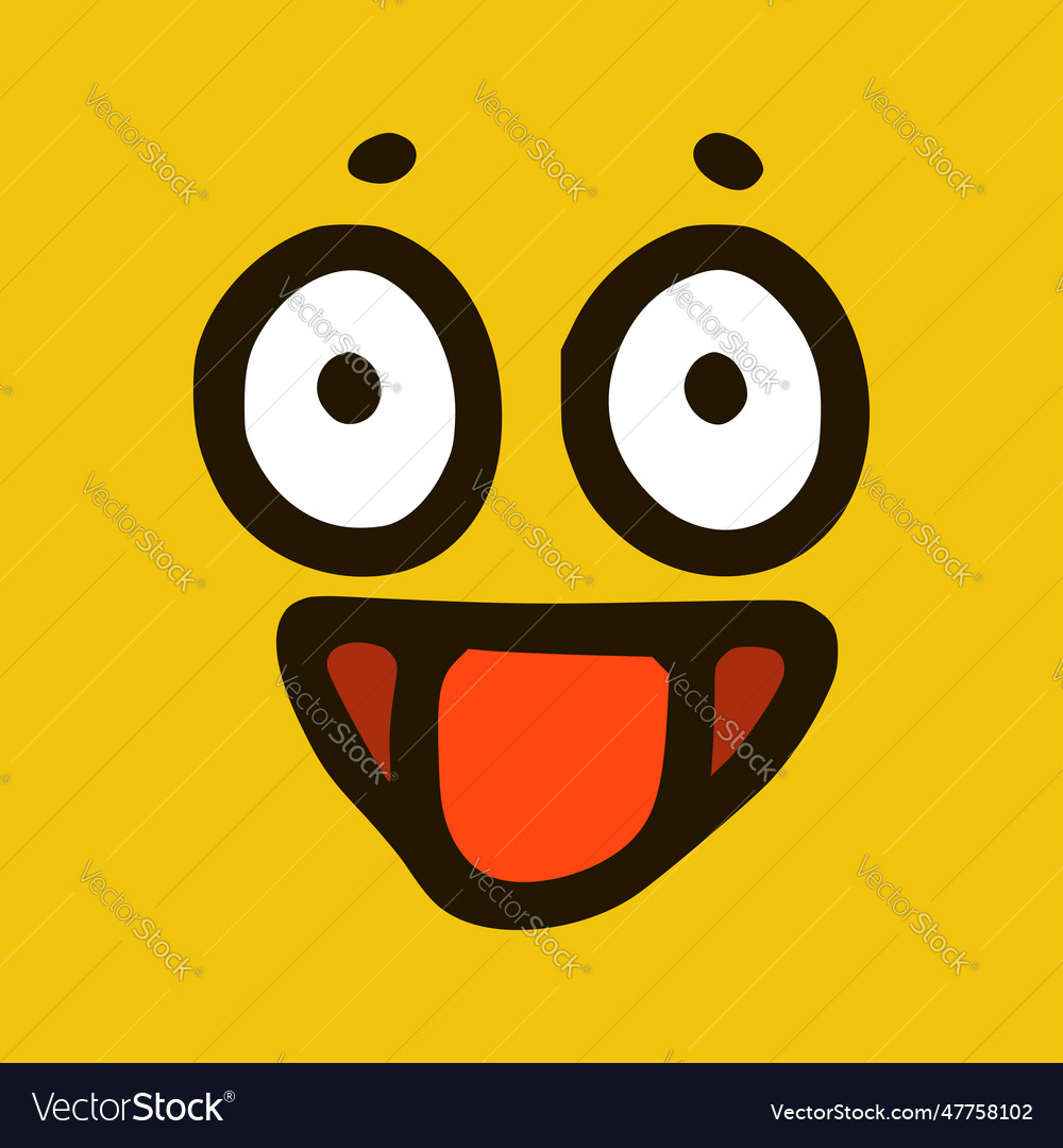 Funny emoticon showing tongue in doodle style Vector Image