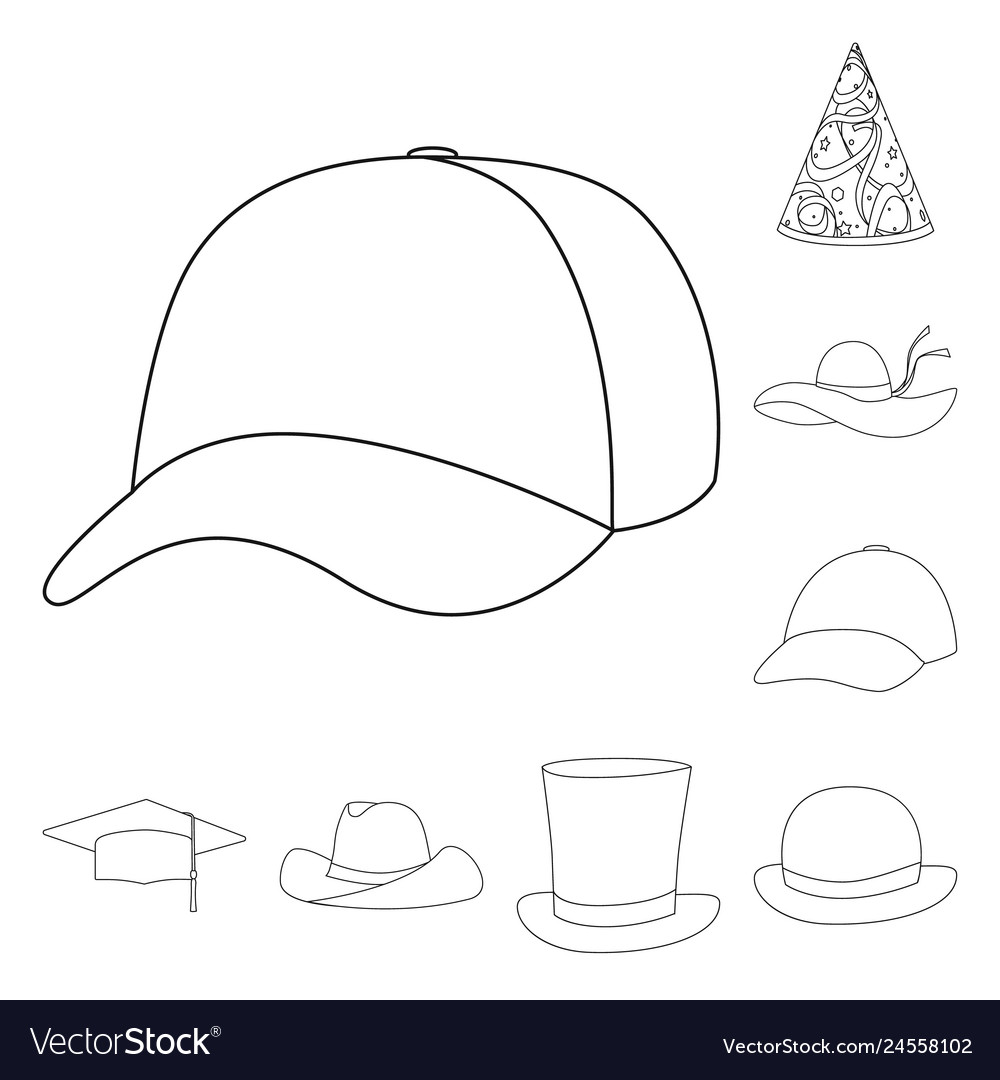 Isolated object of headgear and napper icon Vector Image Isolated object of headgear and napper icon