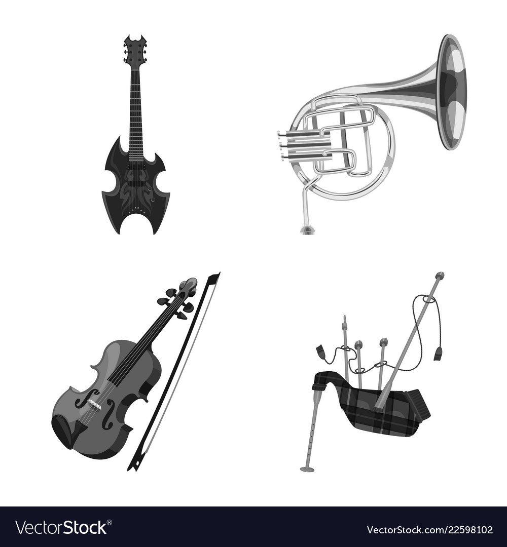 Isolated object of music and tune icon collection vector image Isolated object of music and tune icon collection