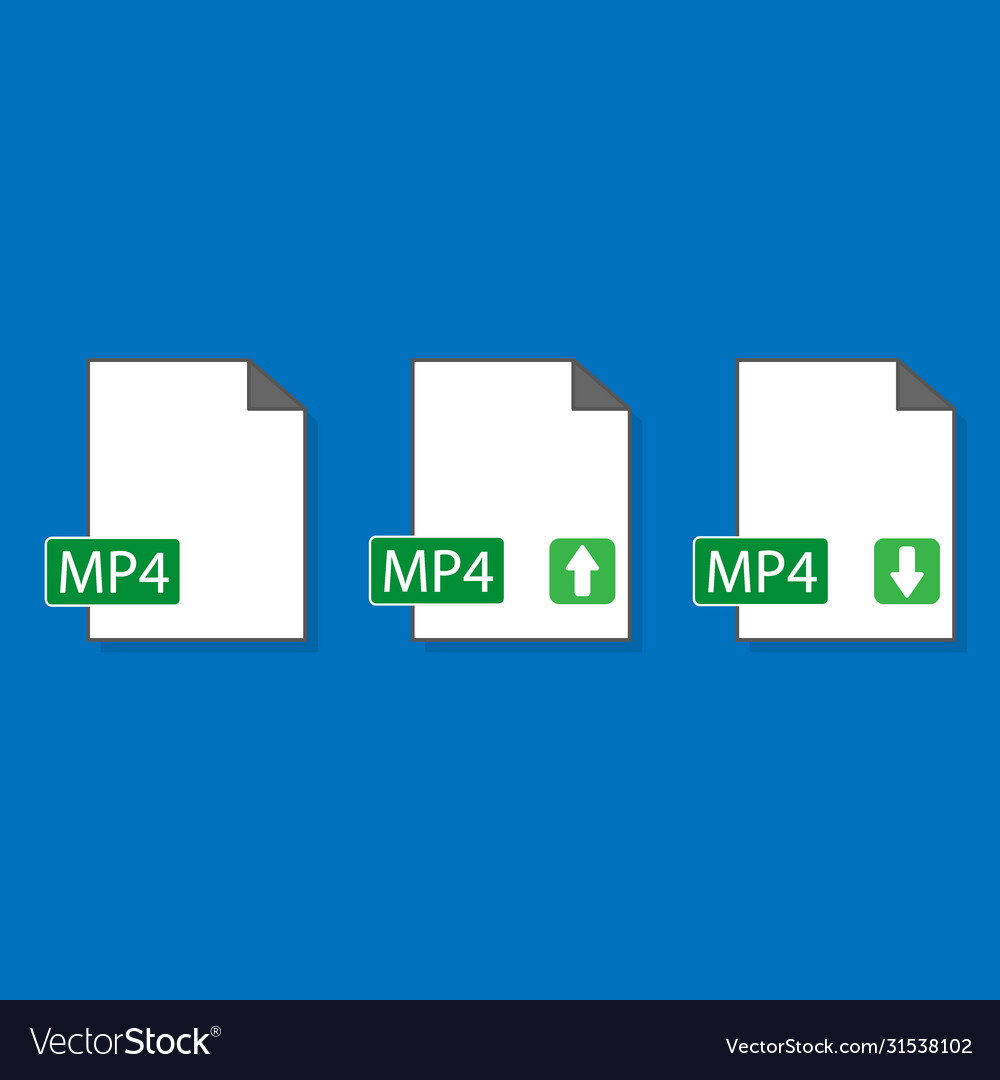 Mp4 file format icon template Vector Image Mp4 file format icon template