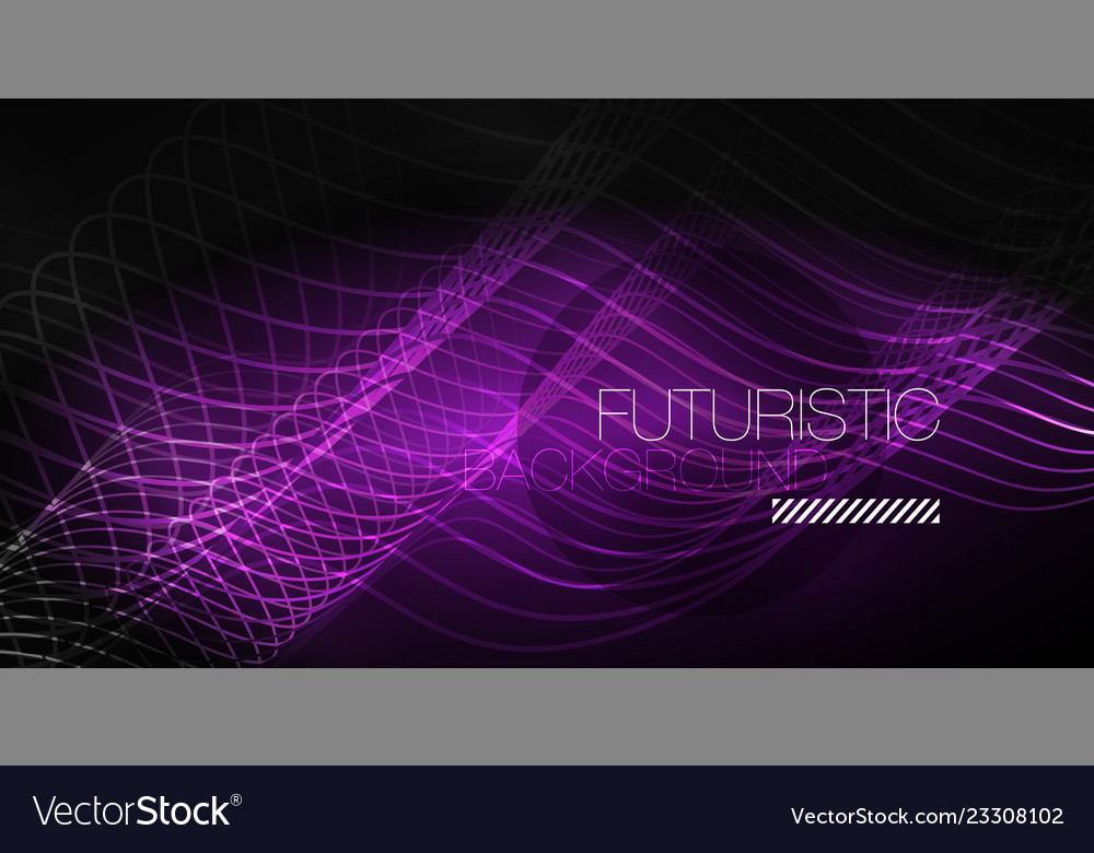 Neon lines wave background abstract composition Vector Image Neon lines wave background abstract composition