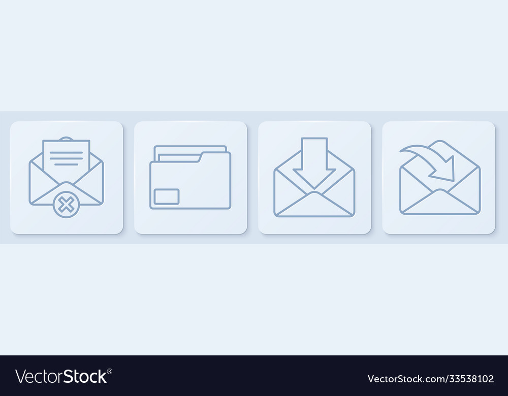 Set line delete envelope document vector image Set line delete envelope document
