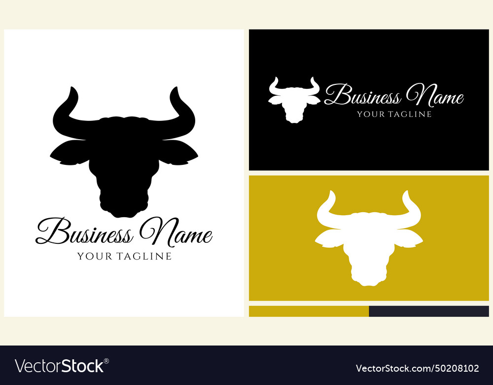 Silhouette buffalo bull bison logo