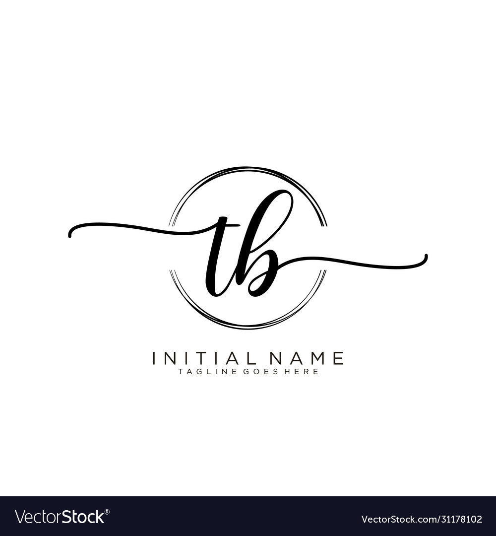 Tb initial handwriting logo with circle template
