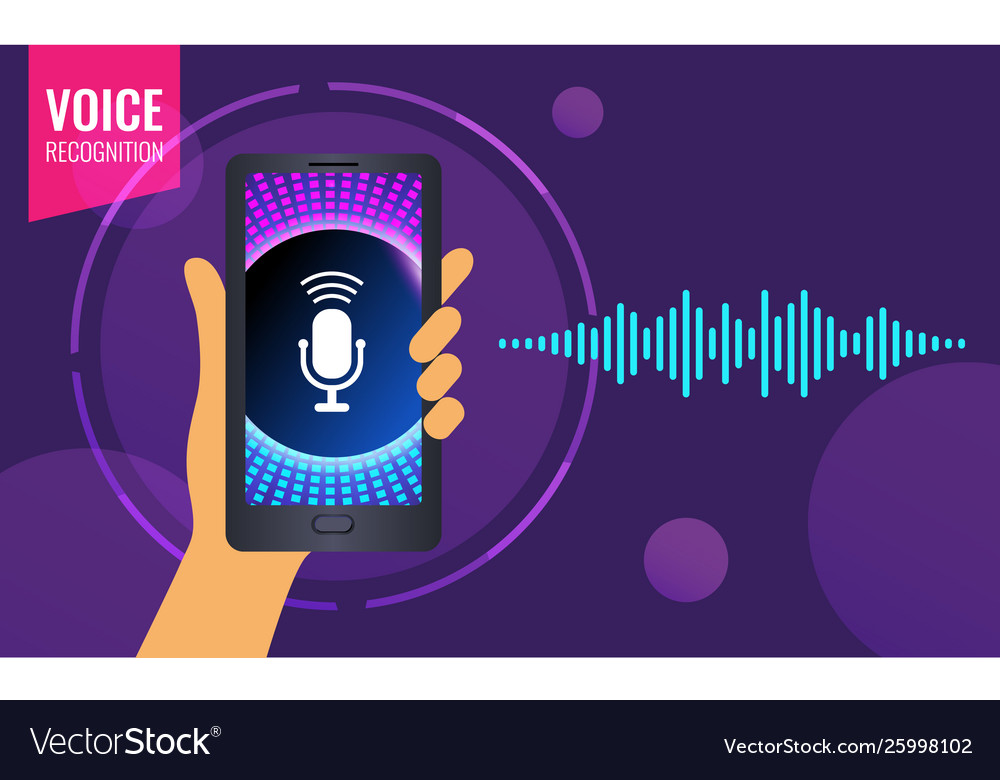 Voice recognition on mobile app personal Vector Image