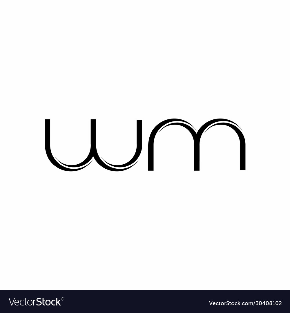 Wm logo monogram with slice rounded modern design
