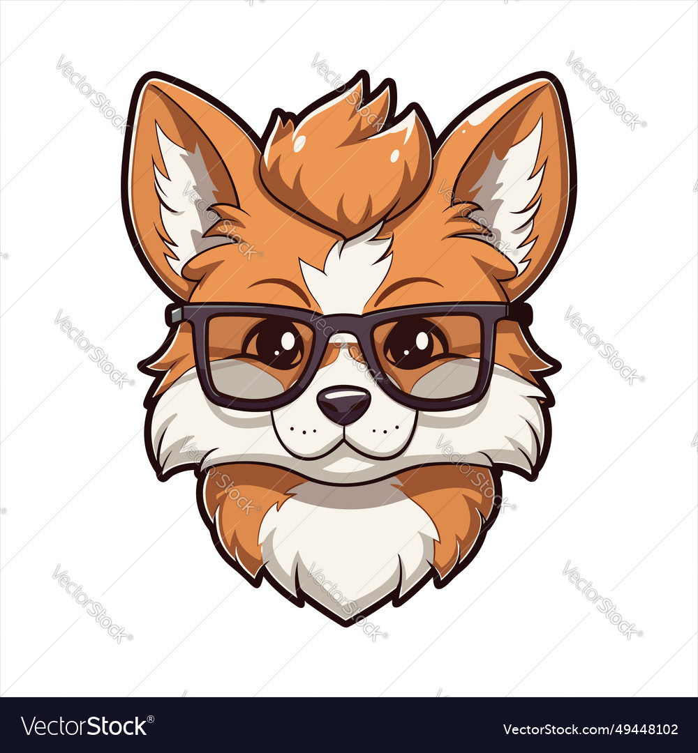 Wolf cute funny cartoon kawaii clipart colorful