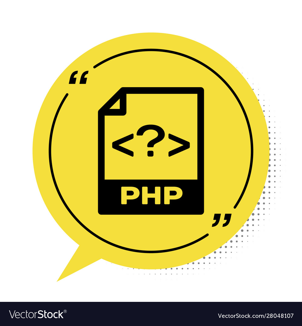 Black php file document download button icon