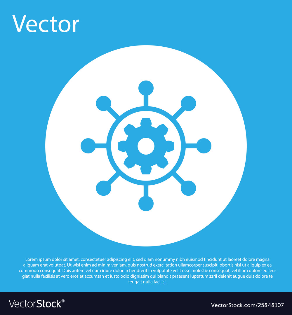 Blue project management icon isolated on Vector Image