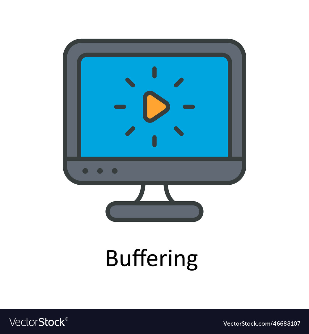 Buffering fill outline icons simple stock