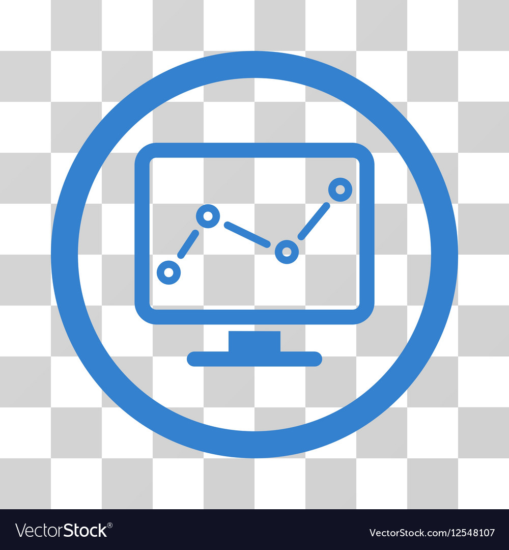 Chart Monitoring Flat Rounded Icon Royalty Free Vector Image