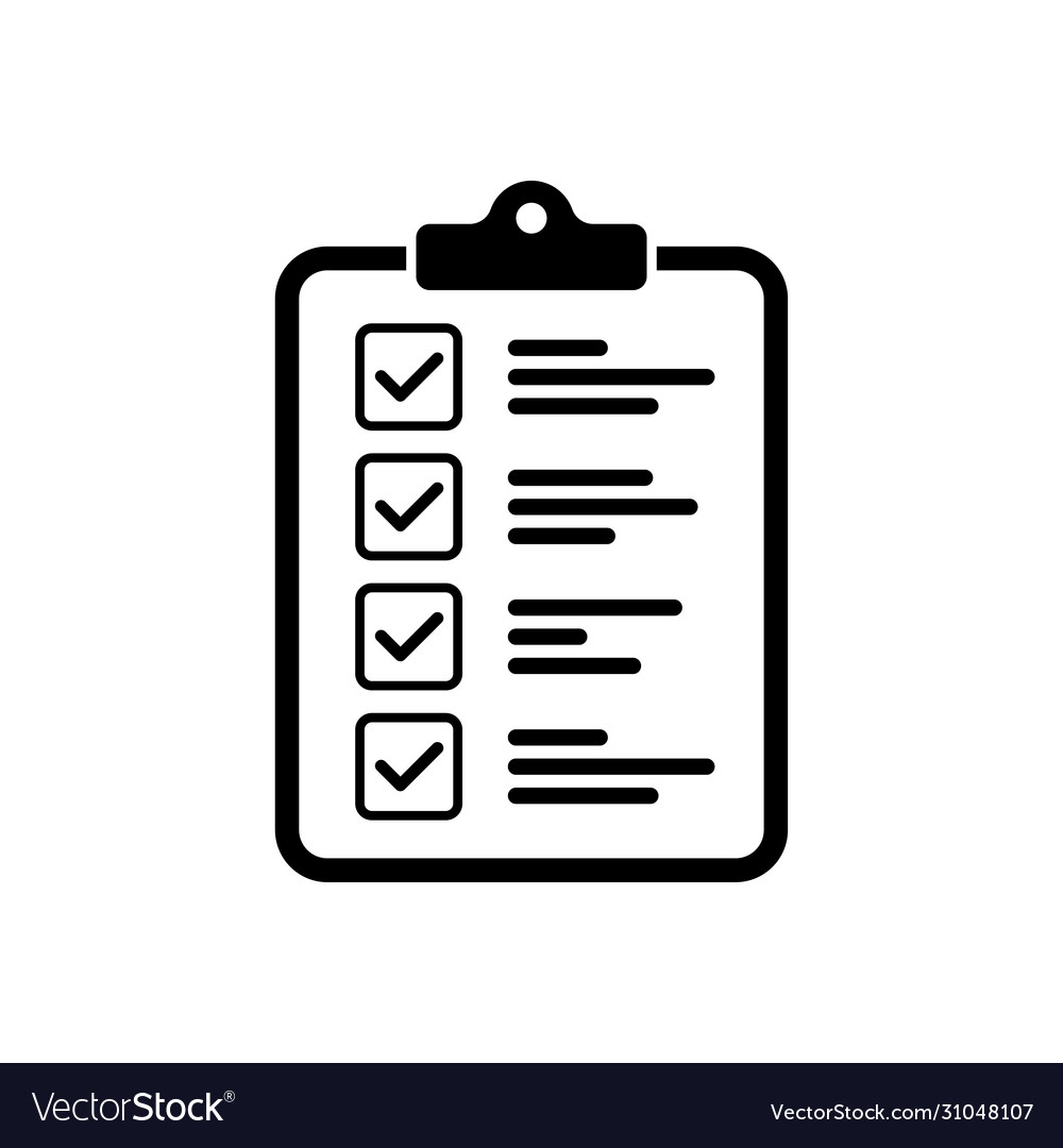 Clipboard icon isolated task done sign check mark vector image Clipboard icon isolated task done sign check mark