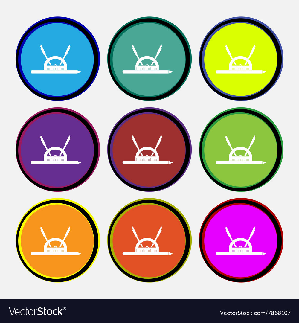 Compass and protractor characters geometry