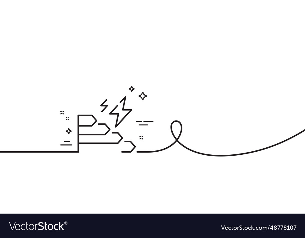 Consumption growth line icon electric power up