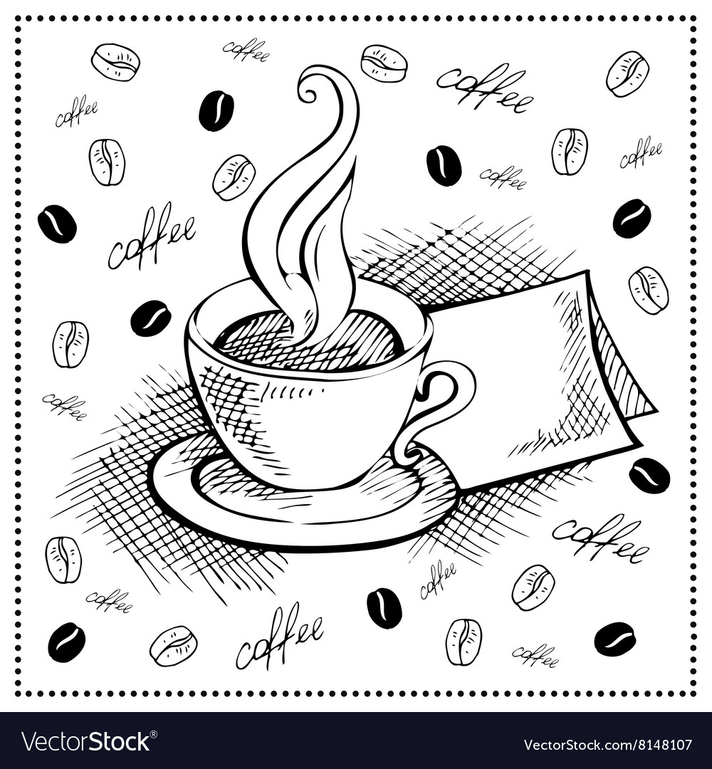 Cup Coffee Doodle Royalty Free Vector Image Vectorstock 3099