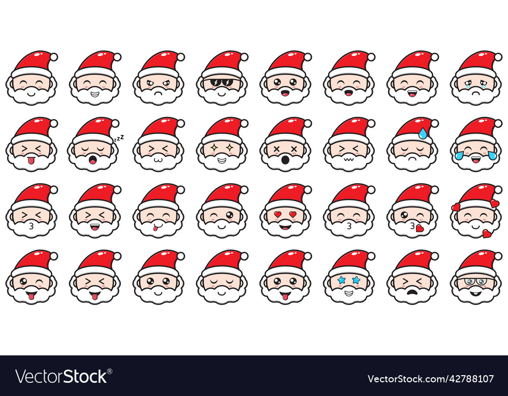 Cute santa claus emoticon cartoon Royalty Free Vector Image