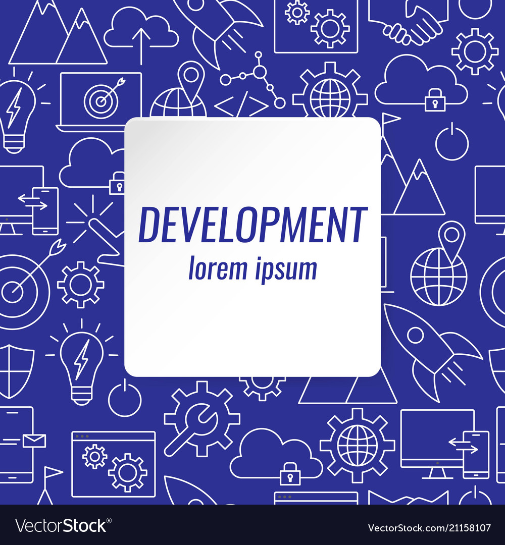 Development outline icons set vector image Development outline icons set