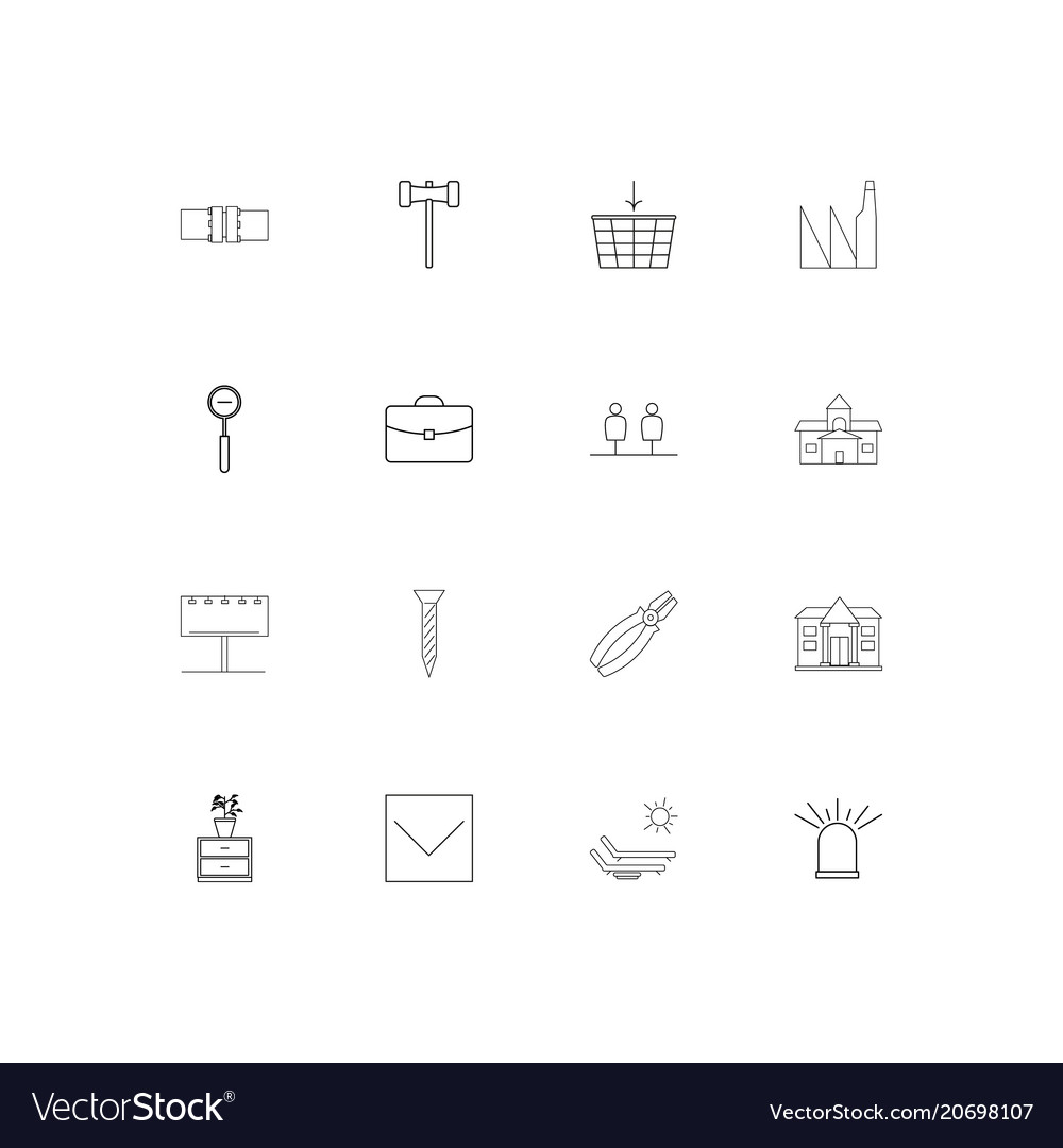 Industry simple linear icons set outlined