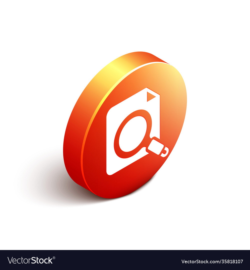 Isometric search concept with folder icon isolated