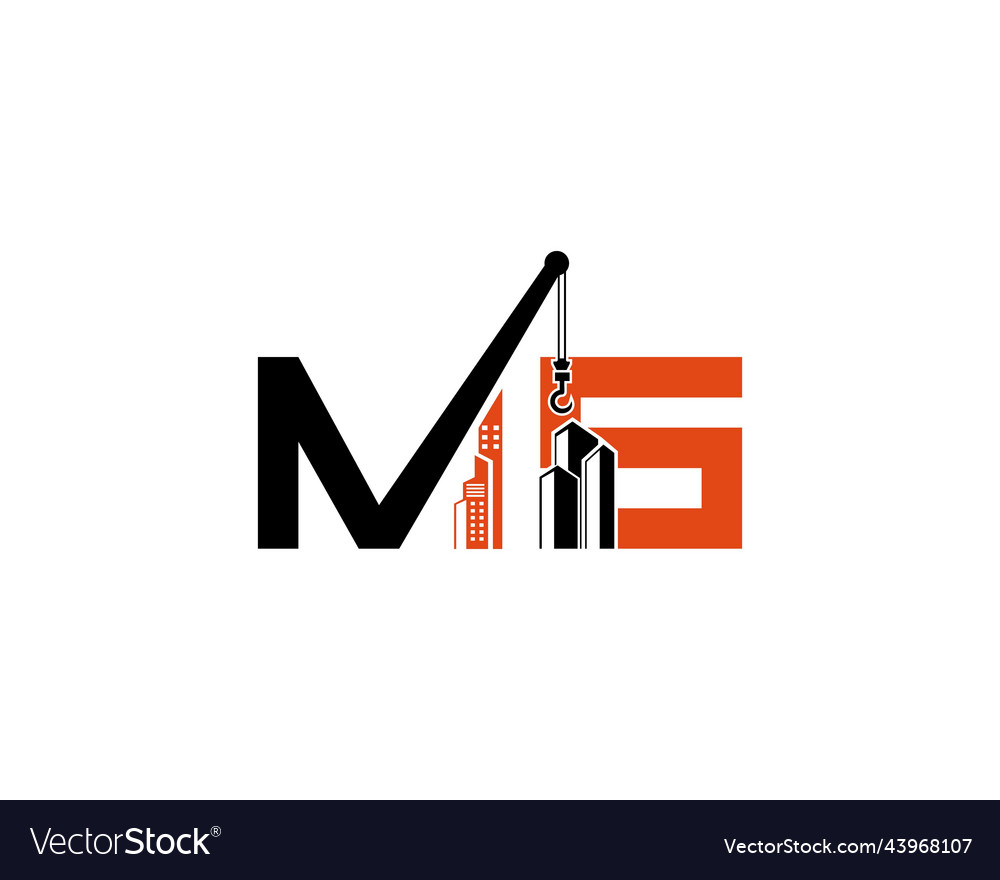 Letters ms real estate construction logo Vector Image