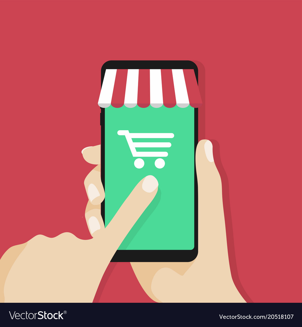 Online shopping app on smartphone screen