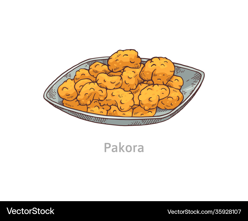 Pakora snack on a plate traditional indian fried