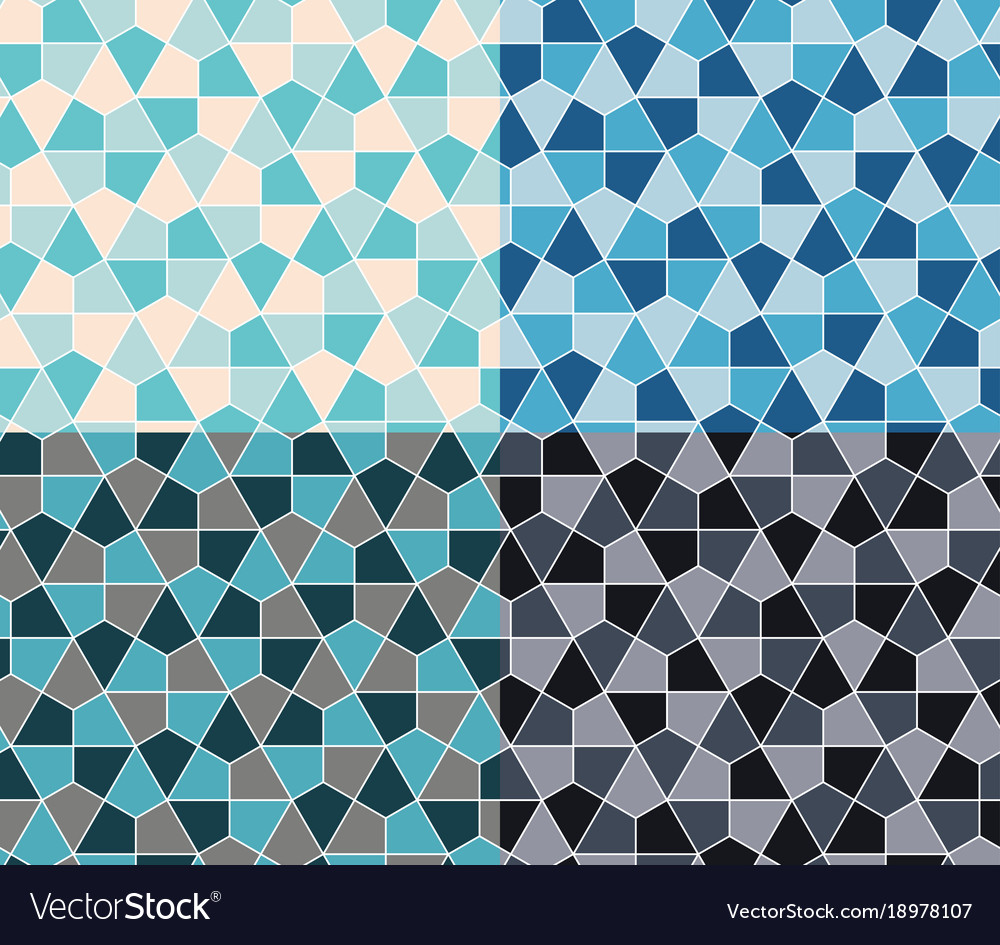Seamless geometric pattern set simple flat lined